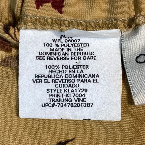 Kathie Lee Collection full-length womens skirt zipper maxi size 14 tan florals - Picture 3 of 5